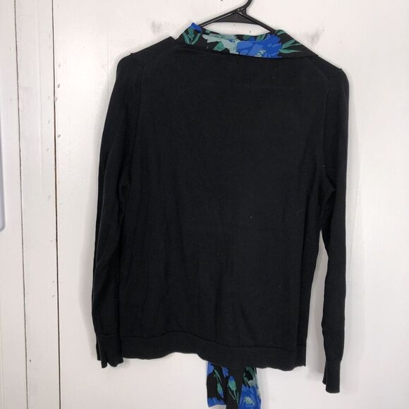 J Crew Sweater Scarf Tie Neck Old Money Country Club Preppy WOmens M Cotton - Picture 8 of 10